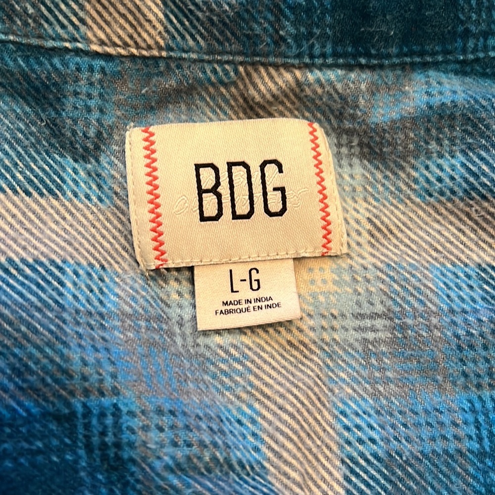 Urban Outfitters Men’s Large Bright Blue Flannel 100% cotton XL - Picture 5 of 7